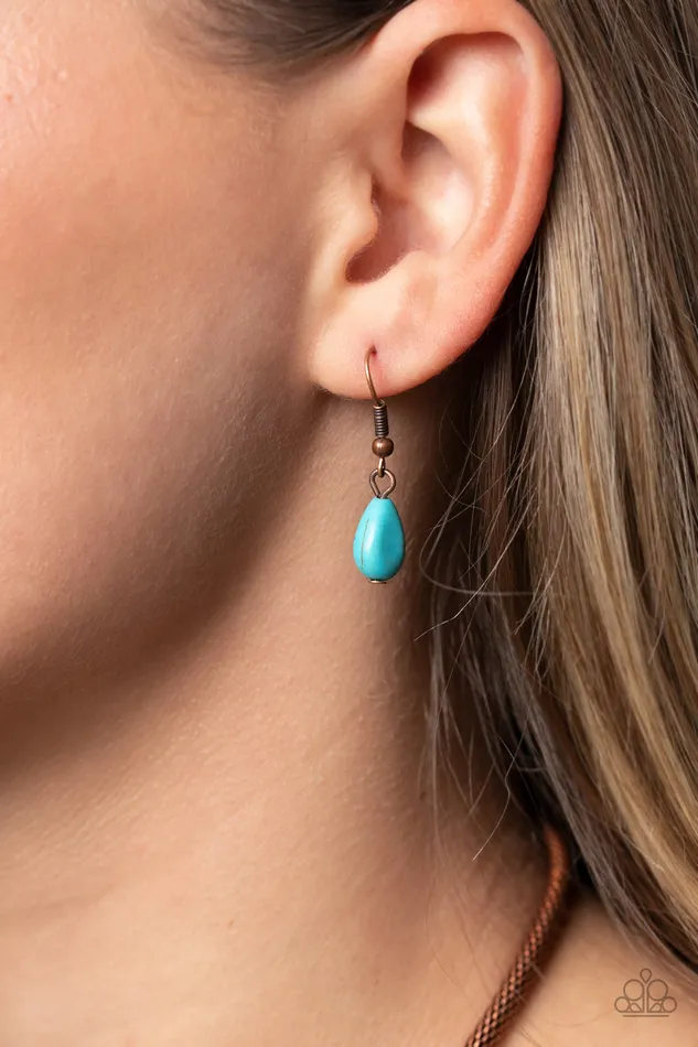 Riverside Relic Copper Turquoise Stone Necklace Paparazzi Paparazzi Accessories Necklaces