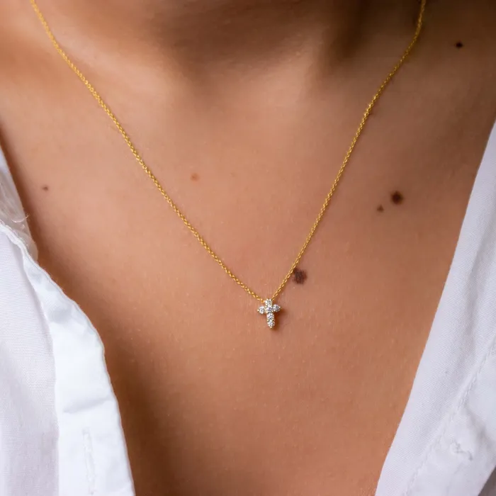 Roberto Coin Necklaces Roberto Coin Tiny Treasures Cross Pendant Necklace