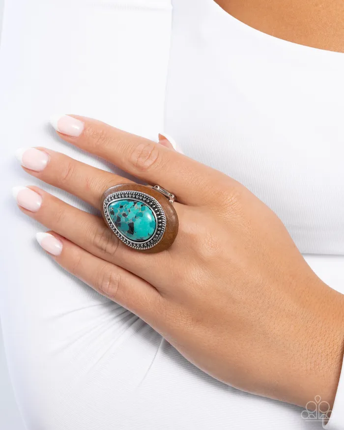 Santa Fe Stance Green Stone Brown Silver Ring Paparazzi Paparazzi Accessories Rings