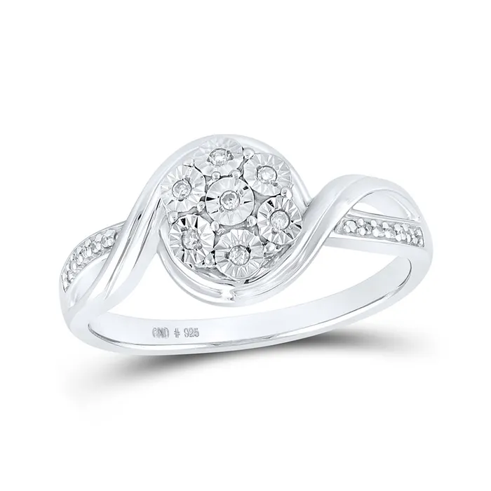 Sterling Silver Cluster Ring 120 Cttw Round Natural Diamond Womens 295 grams GND Rings Sterling Silver Cluster Ring 120 Cttw Round Natural Diamond Womens 295 grams GND Rings