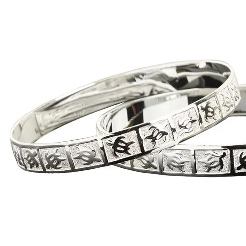Sterling Silver Hawaiian HonuTurtle Bangle Silver Color Nakoa Rings Sterling Silver Hawaiian HonuTurtle Bangle Silver Color Nakoa Rings