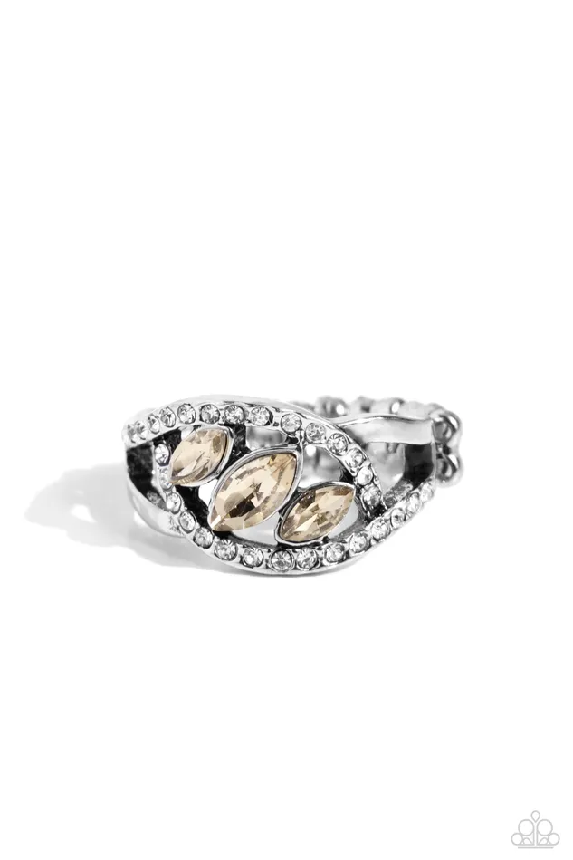 Stiletto Sparkle Brown Topaz Rhinestone Silver Ring Paparazzi Paparazzi Accessories Rings Stiletto Sparkle Brown Topaz Rhinestone Silver Ring Paparazzi Paparazzi Accessories Rings