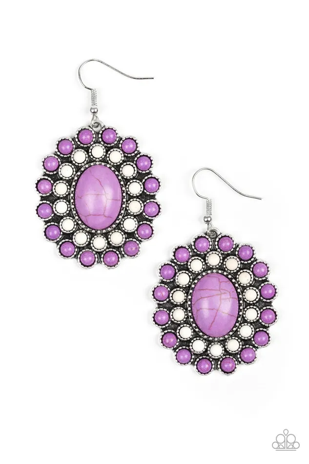 Stone Solstice Paparazzi Purple and White Cracked Stone Floral Earrings Paparazzi Accessories Earrings Stone Solstice Paparazzi Purple and White Cracked Stone Floral Earrings Paparazzi Accessories Earrings