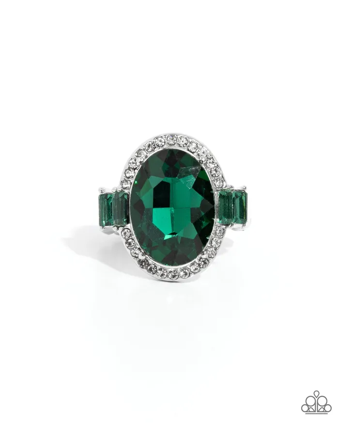 Stubborn Shimmer Green Gem Silver Oval Ring Paparazzi Paparazzi Accessories Rings Stubborn Shimmer Green Gem Silver Oval Ring Paparazzi Paparazzi Accessories Rings