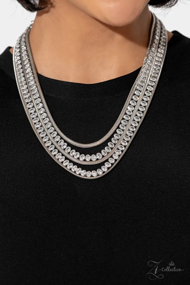 Tenacious White 2023 Zi Collection Necklace Paparazzi Paparazzi Accessories Necklaces