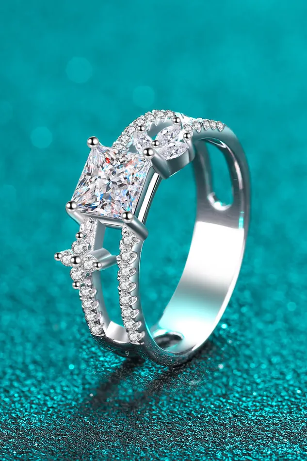 Trendsi Moissanite Double Layered Ring Rings