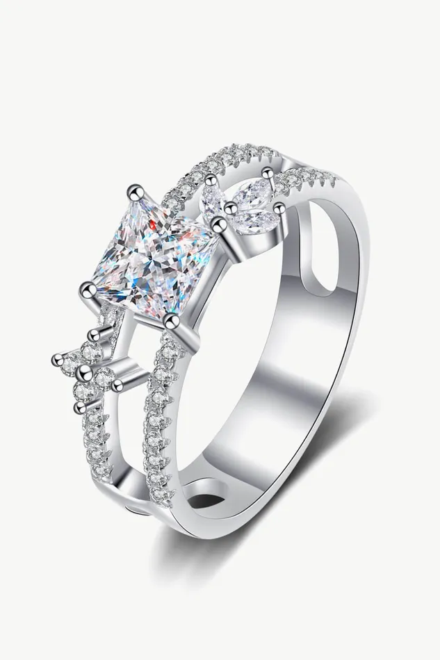 Trendsi Moissanite Double Layered Ring Rings