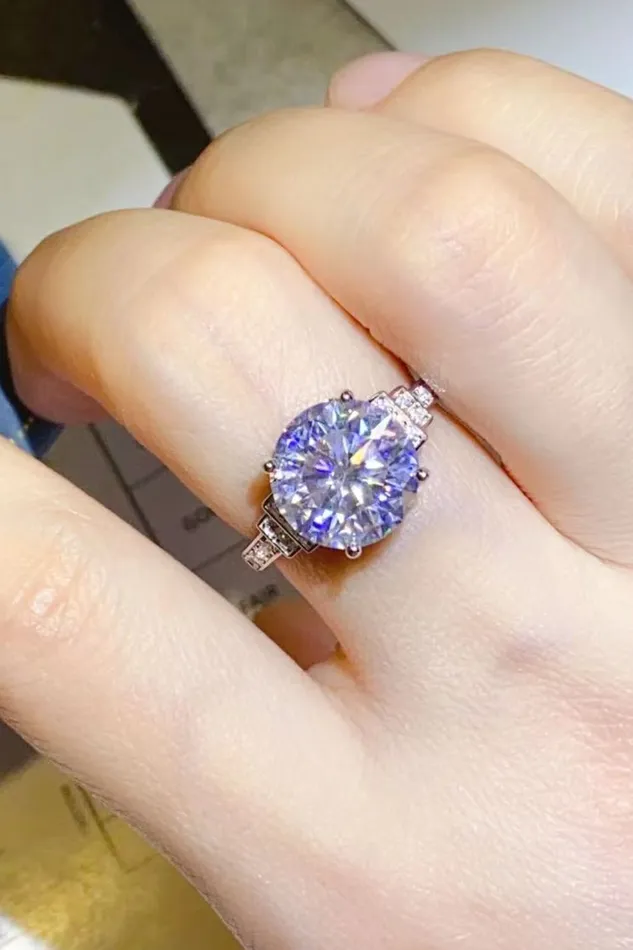 Trendsi Rings 5 Carat Moissanite 925 Sterling Silver Ring