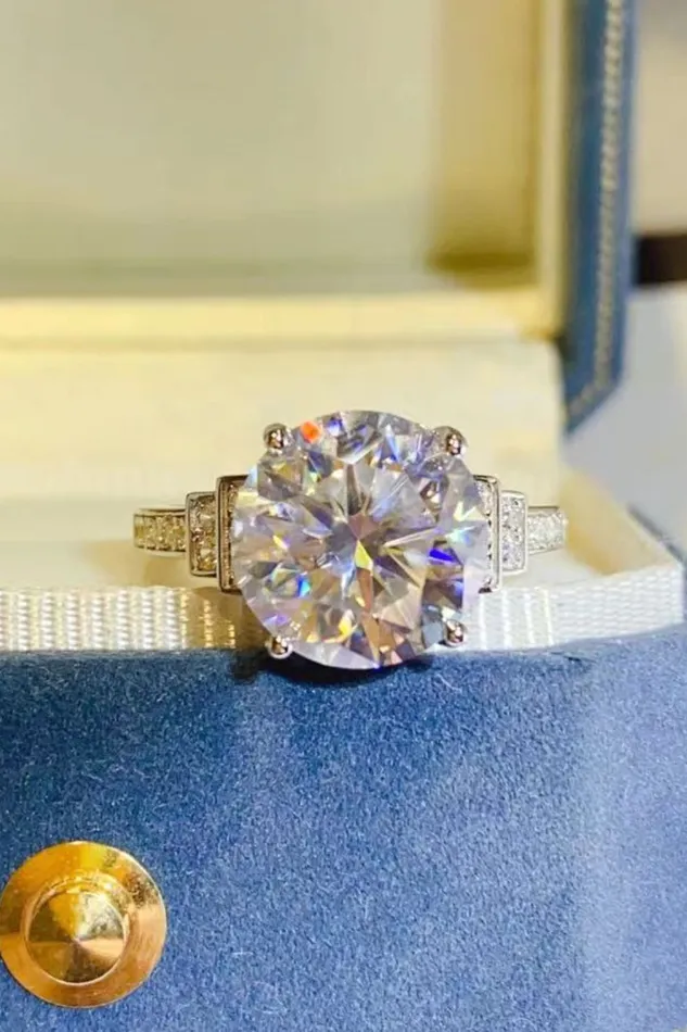 Trendsi Rings 5 Carat Moissanite 925 Sterling Silver Ring