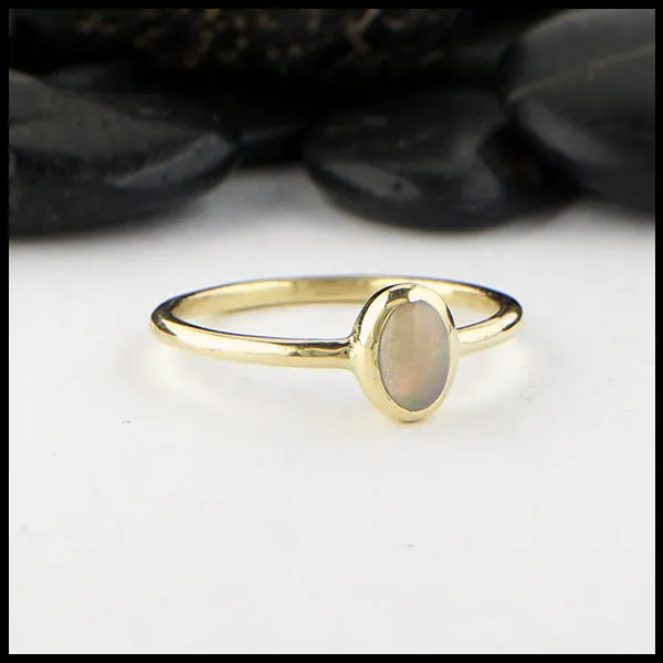 Walker Metalsmiths Rings Simple Opal Ring in Yellow Gold