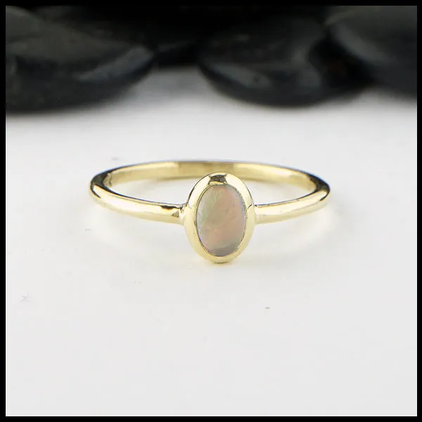 Walker Metalsmiths Rings Simple Opal Ring in Yellow Gold