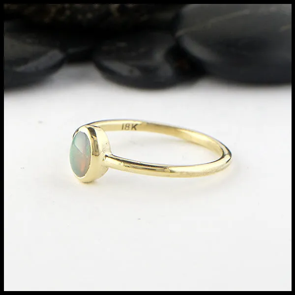 Walker Metalsmiths Rings Simple Opal Ring in Yellow Gold