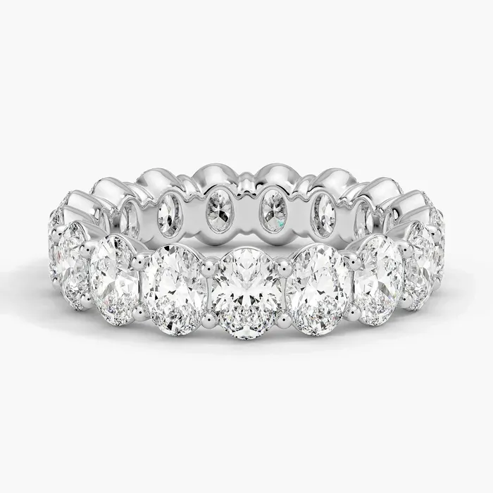 Womens 18K White Gold 550 CT Total Weight Oval Diamonds 54 GR Eternity Band Size 65 Monaco Collection Rings Womens 18K White Gold 550 CT Total Weight Oval Diamonds 54 GR Eternity Band Size 65 Monaco Collection Rings